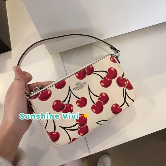 NWT Limited Coach Nolita 19 In Signature Canvas With Cherry Print CZ012
